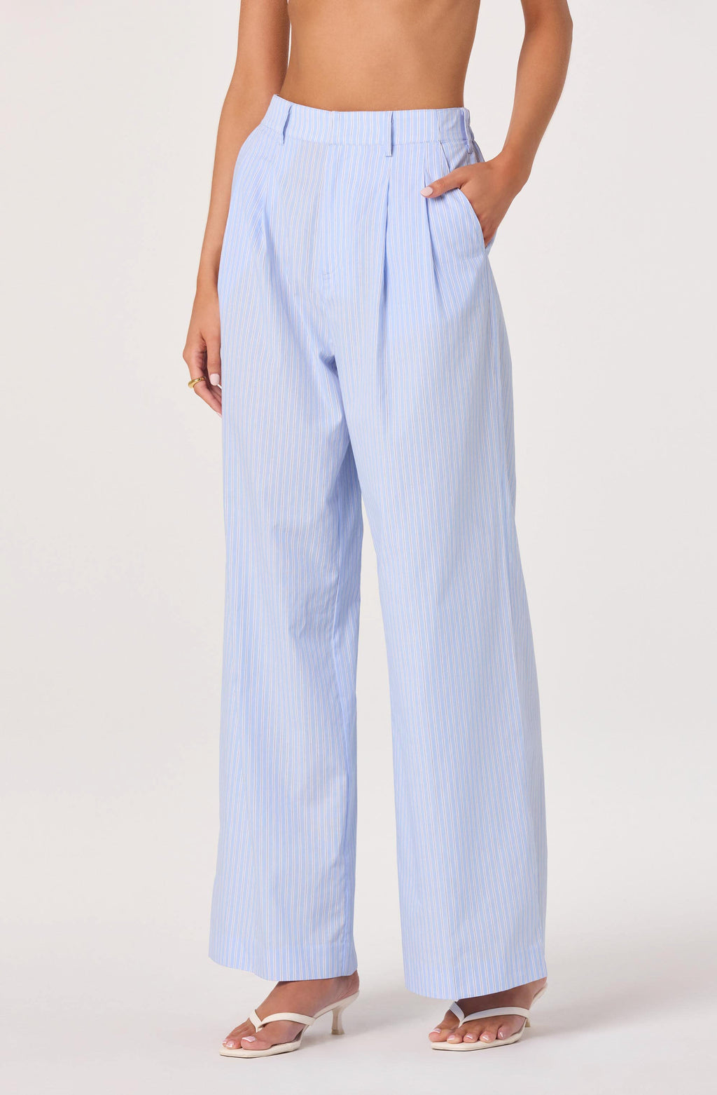 Neha Striped High-Rise Wide Leg Pants
