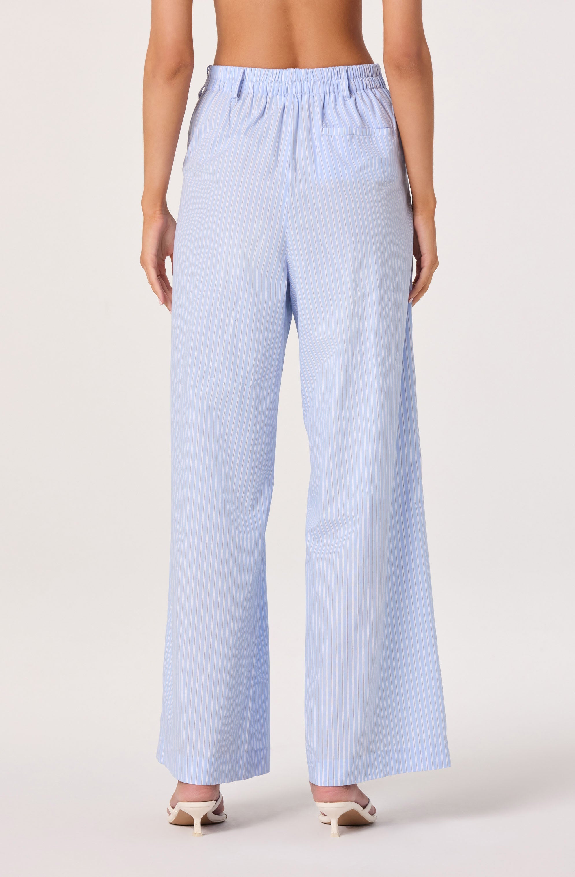 Neha Striped High-Rise Wide Leg Pants