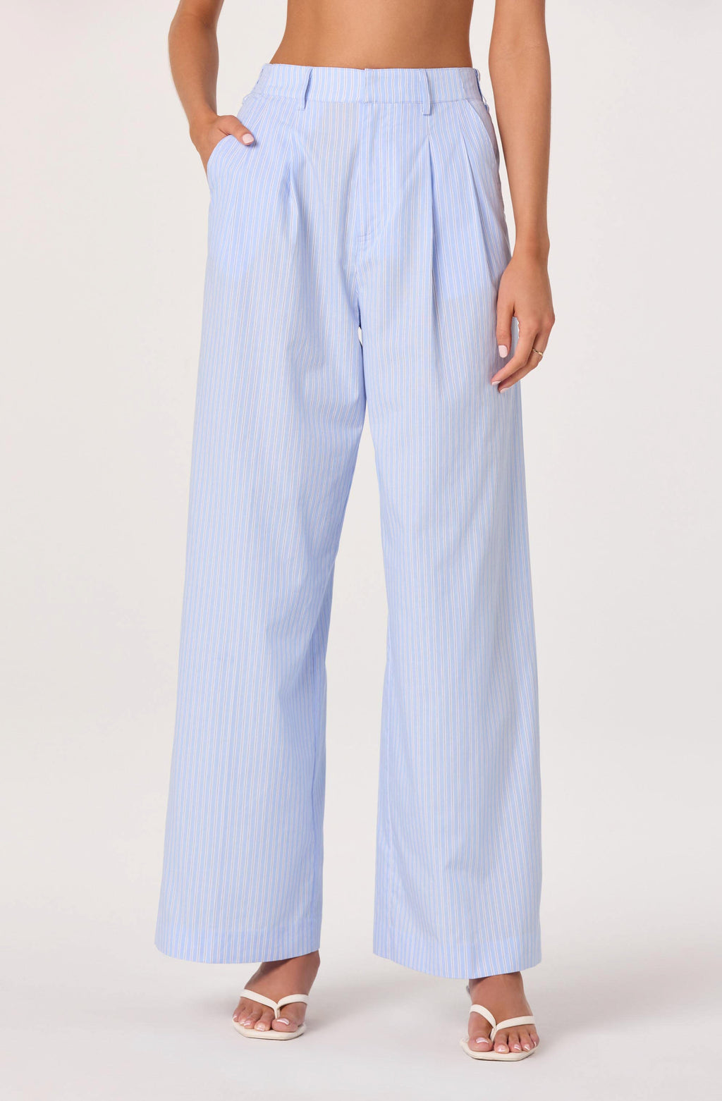 Neha Striped High-Rise Wide Leg Pants