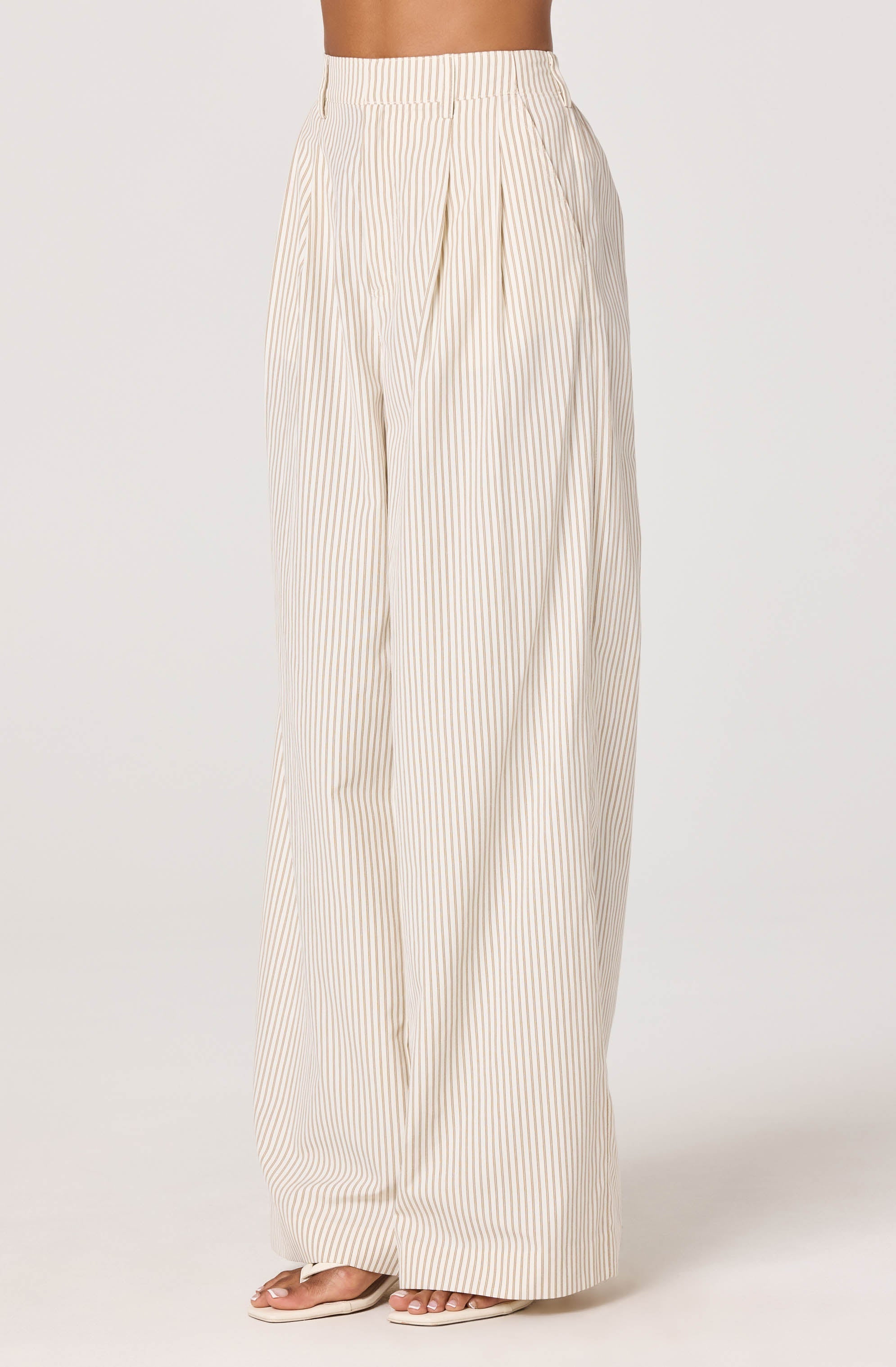 Neha Striped High-Rise Wide Leg Pants