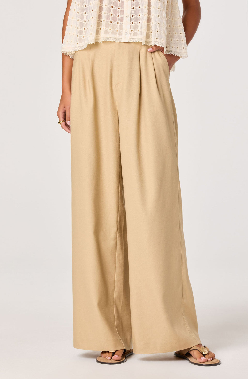 Neha Linen High-Rise Wide Leg Pants