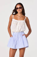 Barbara Stripe High-Rise Gathered Skort