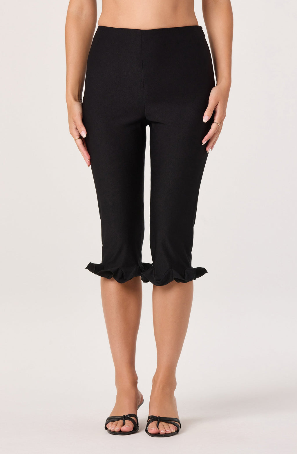 Amalie Ruffle Hem Capri Pants