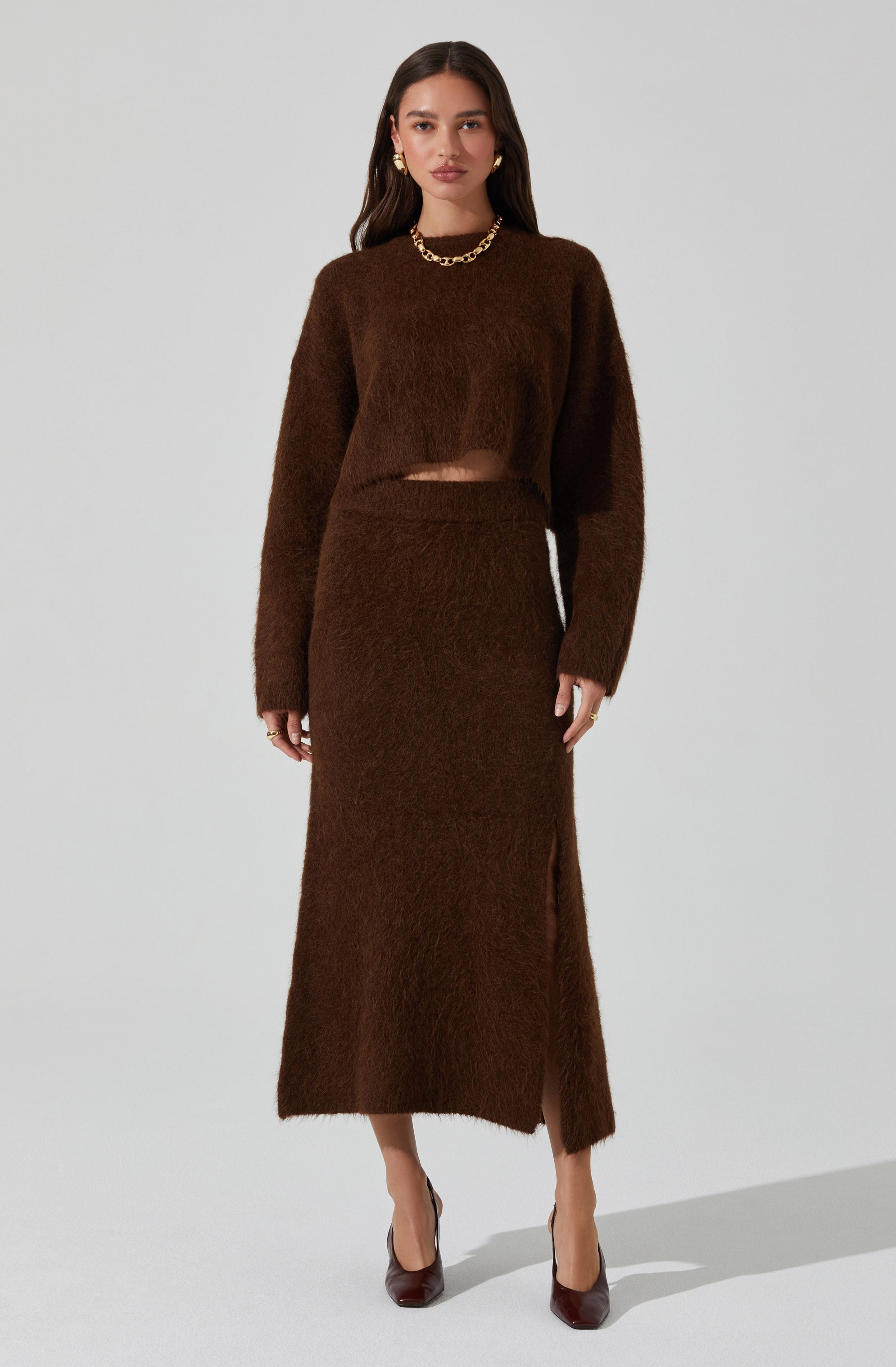 Sinisa Brushed Wool Midi Skirt