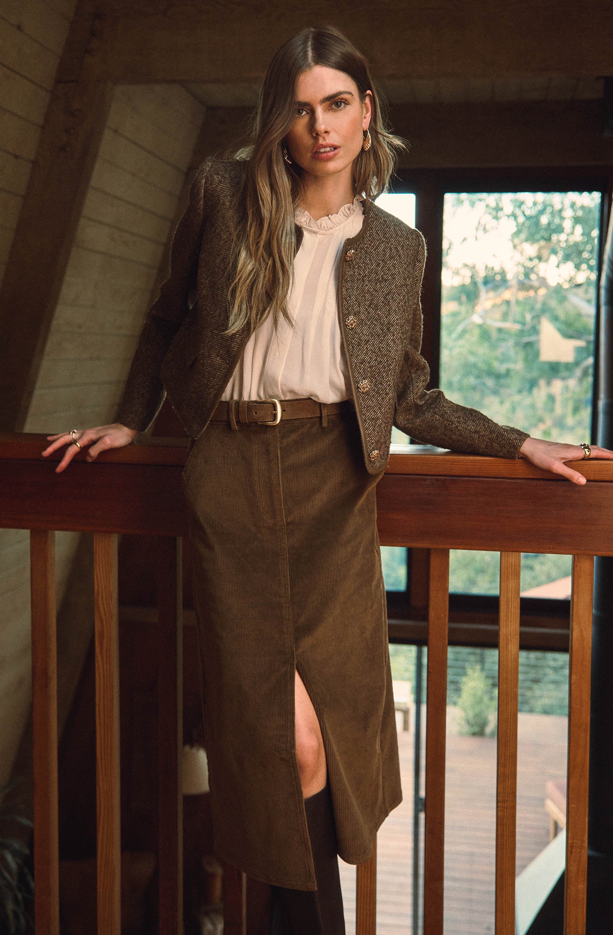 Rielle Corduroy Pencil Skirt