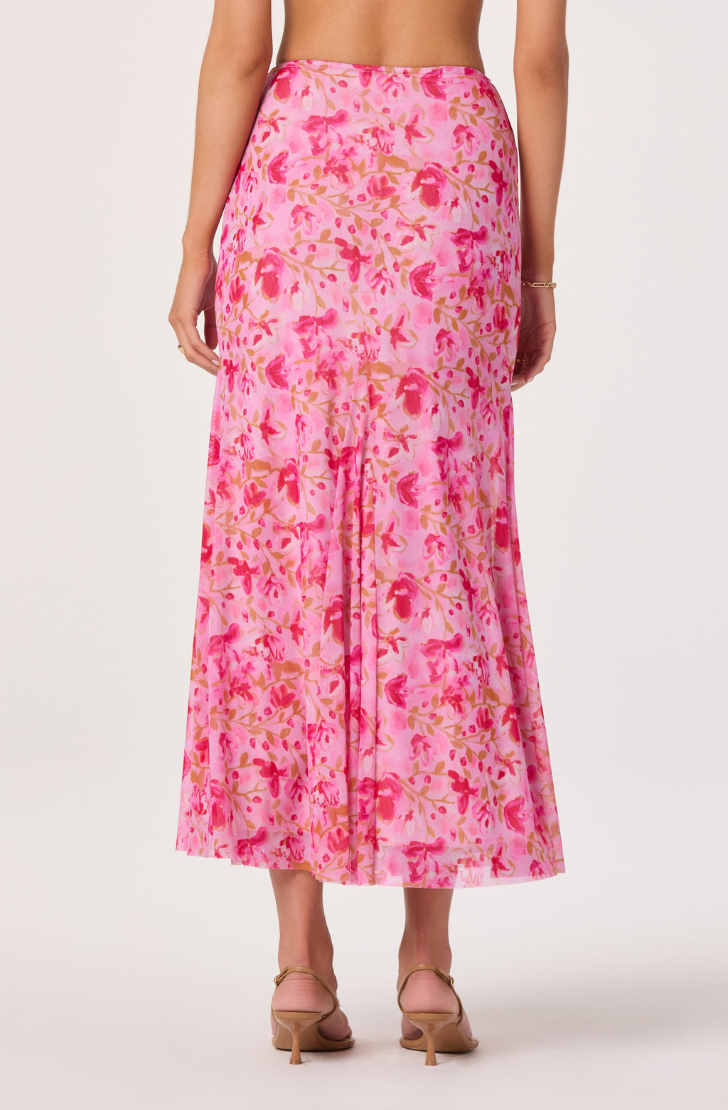 Mejra Floral Godet Knit Midi Skirt