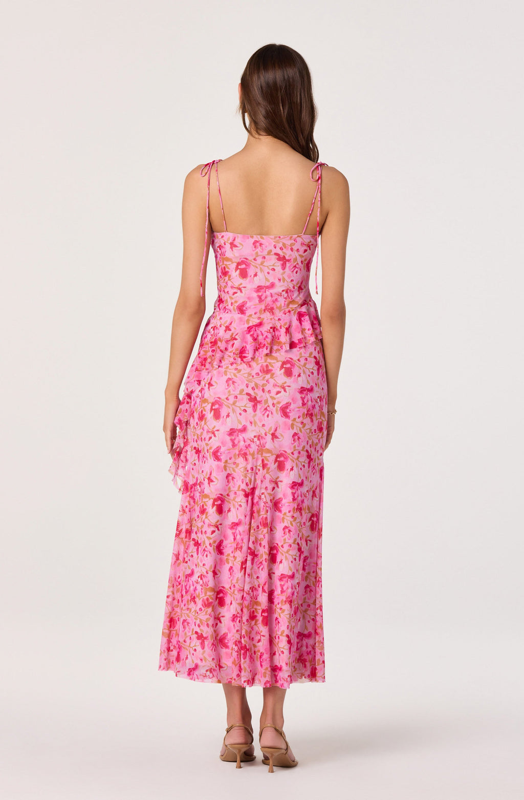 Mejra Floral Godet Knit Midi Skirt