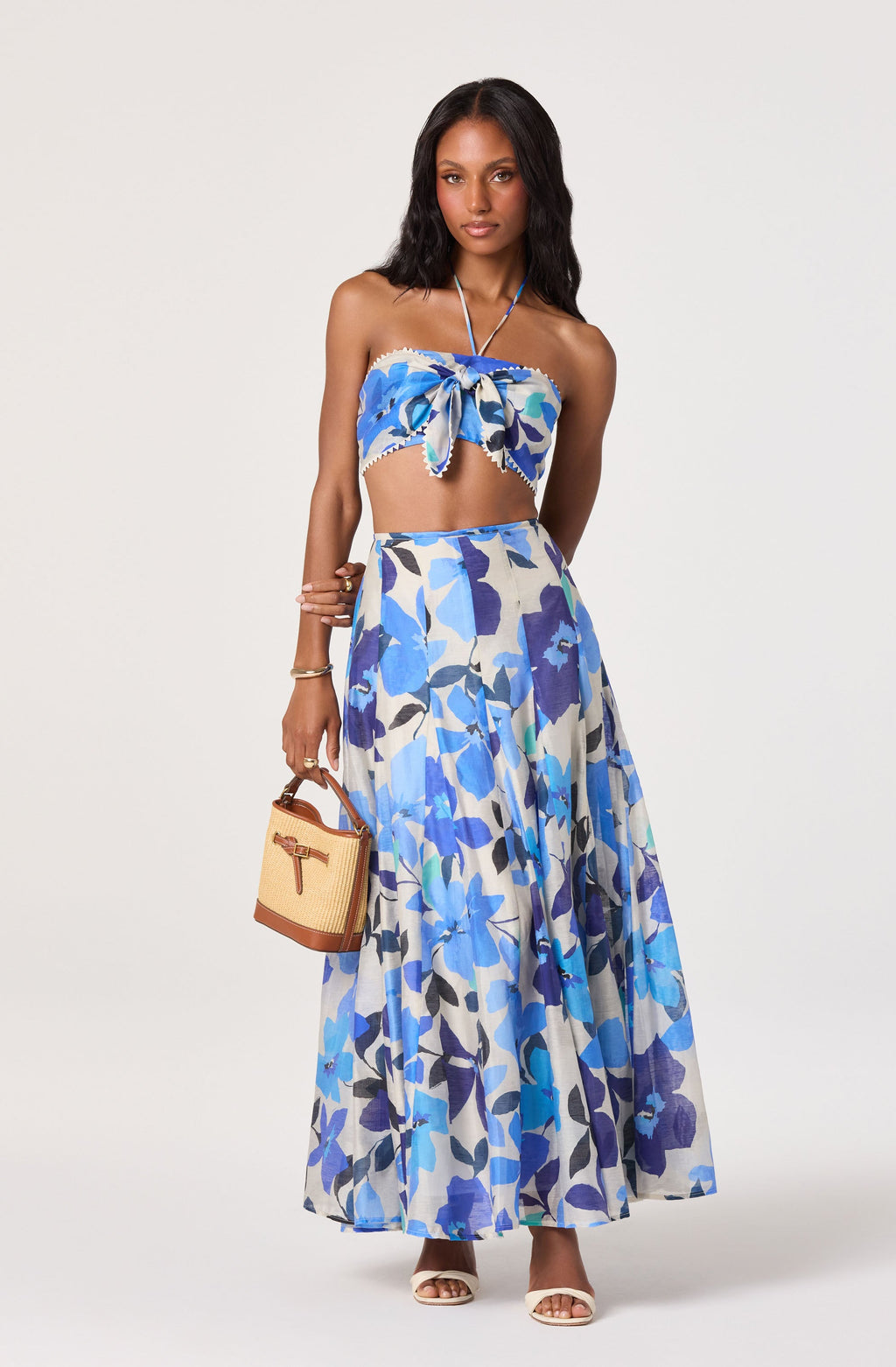 Kaley Floral Godet Maxi Skirt
