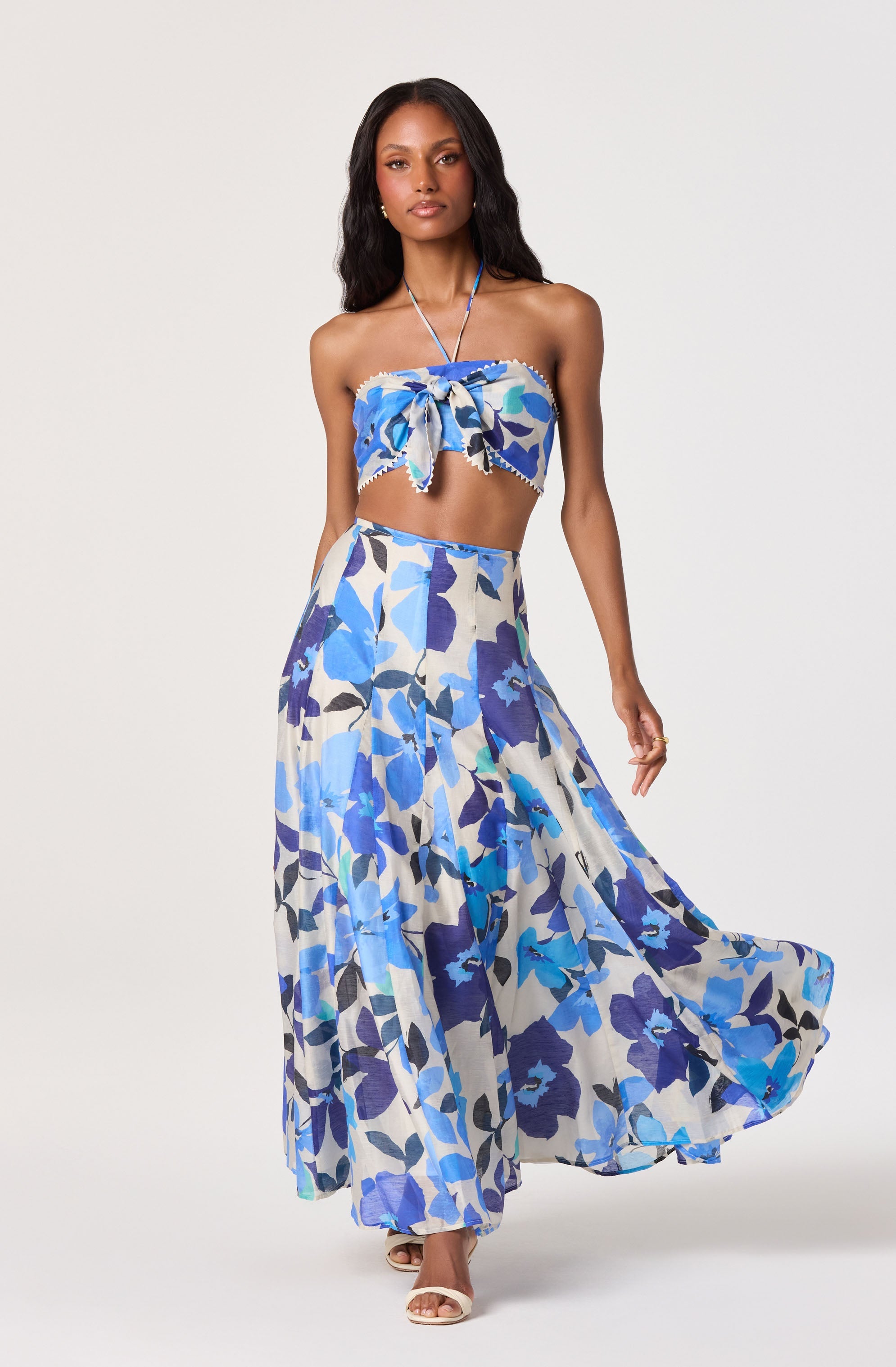 Kaley Floral Godet Maxi Skirt