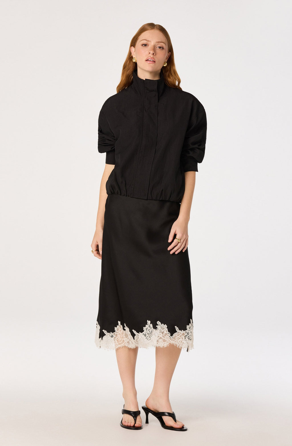 Blossom Lace Hem Midi Skirt