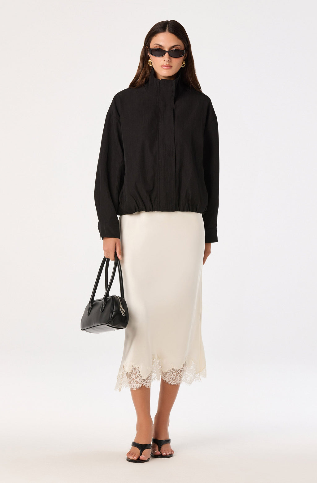 Blossom Lace Hem Midi Skirt