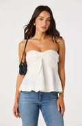 Nerina Twist-Knot Strapless Peplum Top