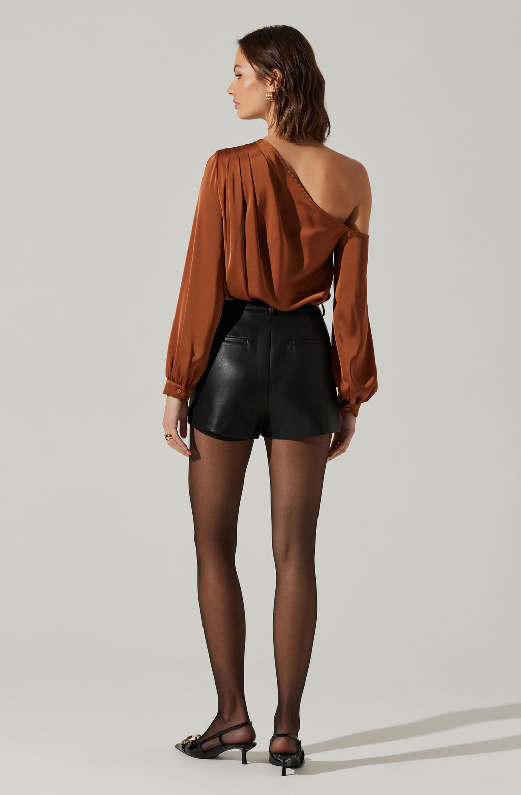 Nieves Satin One Shoulder Top