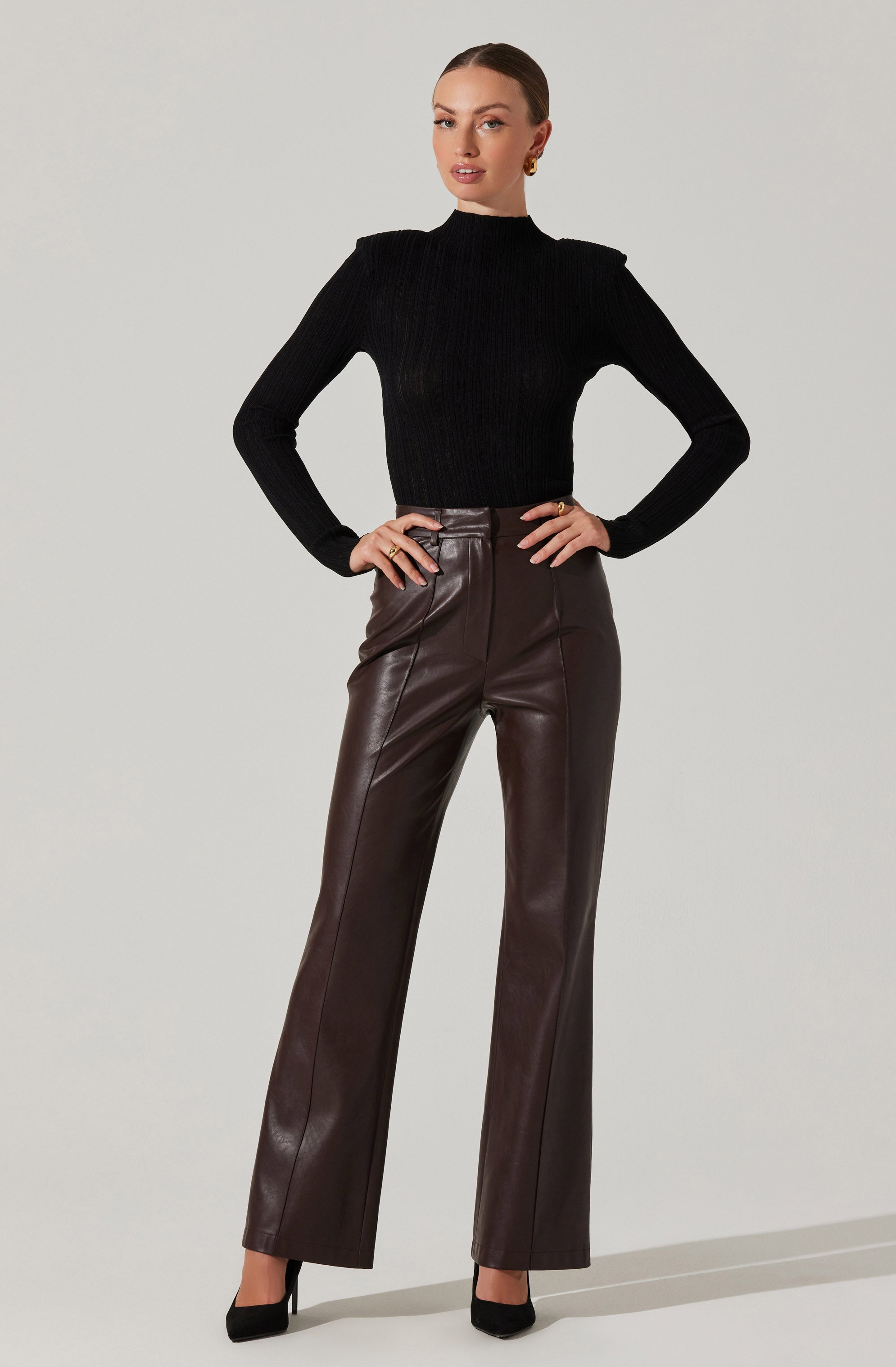 Roslin Ribbed Mock Neck Sweater