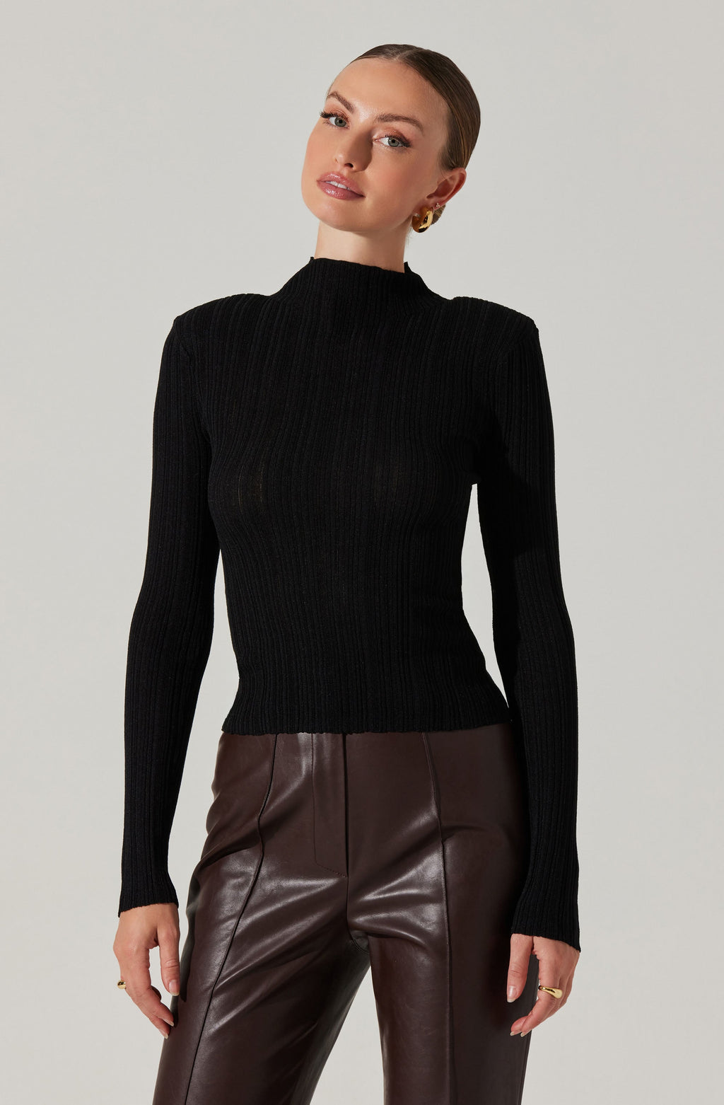 Roslin Ribbed Mock Neck Sweater