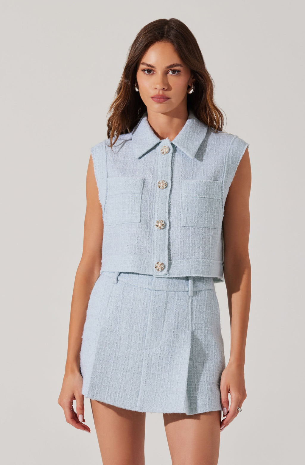 Jhene Tweed Sleeveless Top