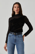 Owena Sheer 3D Ruffle Top