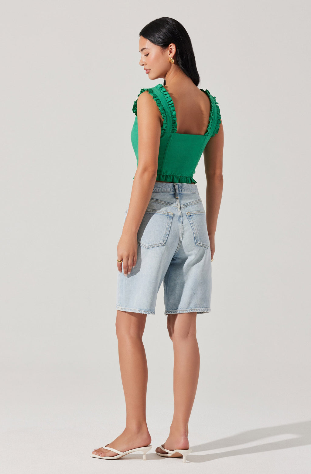 Raelyn Ruffle Trim Corset Top