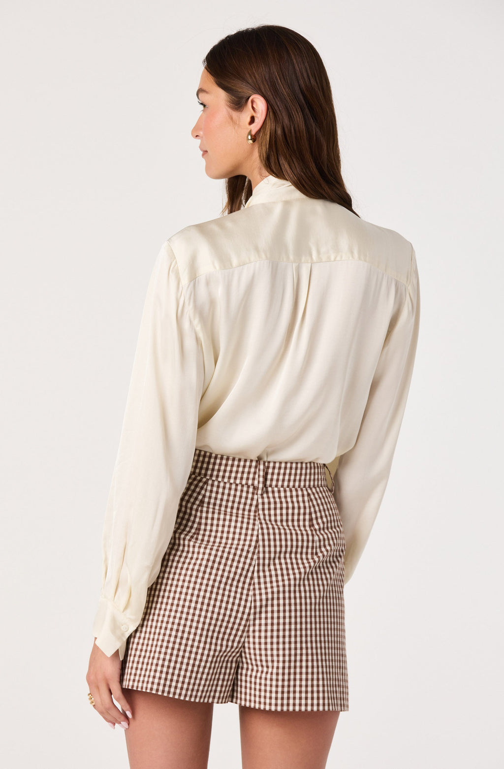 Marbry High Neck Tie Detail Top