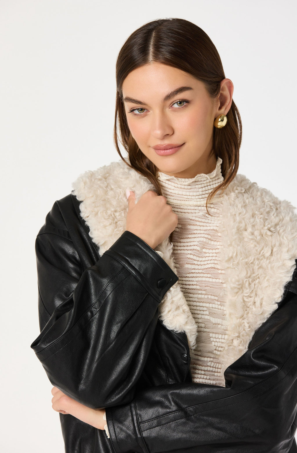 Jonyssa Faux Leather Bomber Jacket
