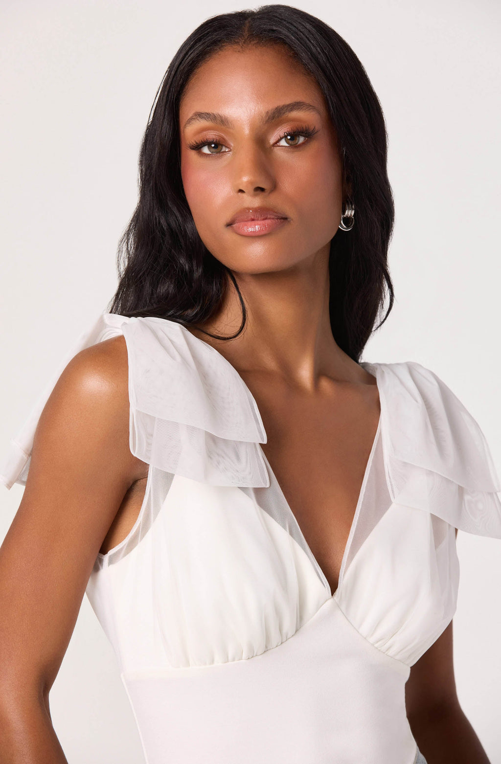 Maelie Tulle Bow-Detail Tank Bodysuit