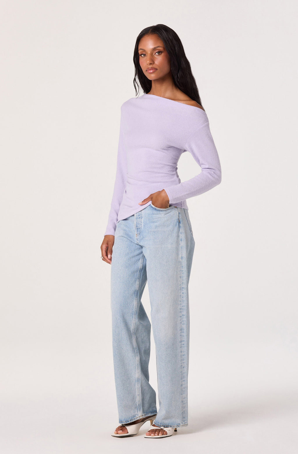 Miah Asymmetric One-Shoulder Knit Top