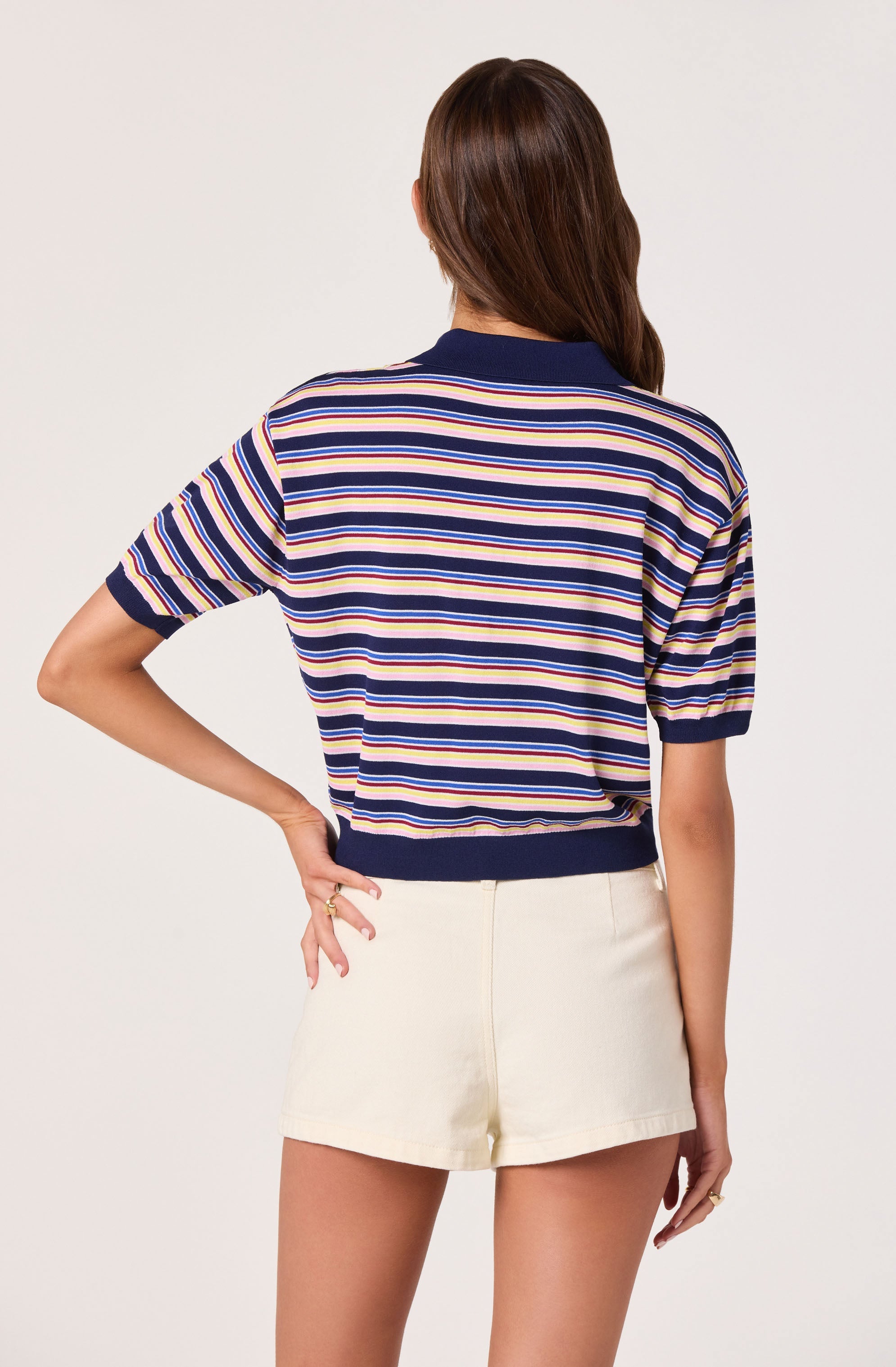 Scottie Striped Knit Polo Sweater