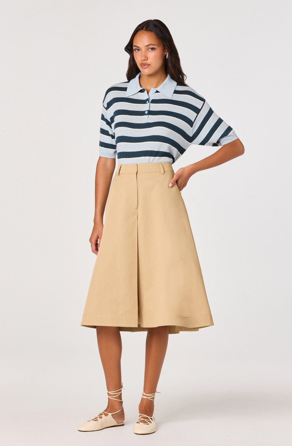 Scottie Striped Knit Polo Sweater