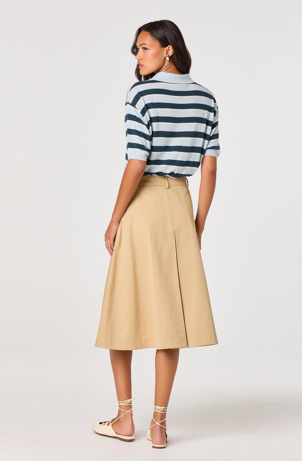 Scottie Striped Knit Polo Sweater
