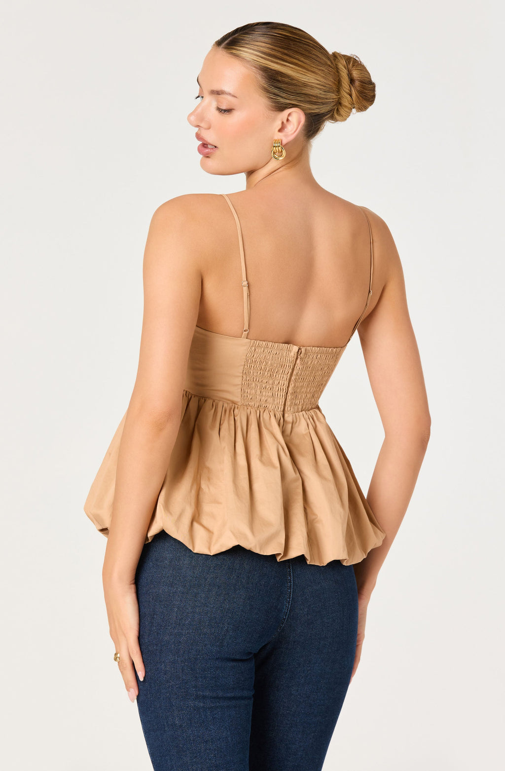 Alon Faux-Layer Bubble Peplum Top