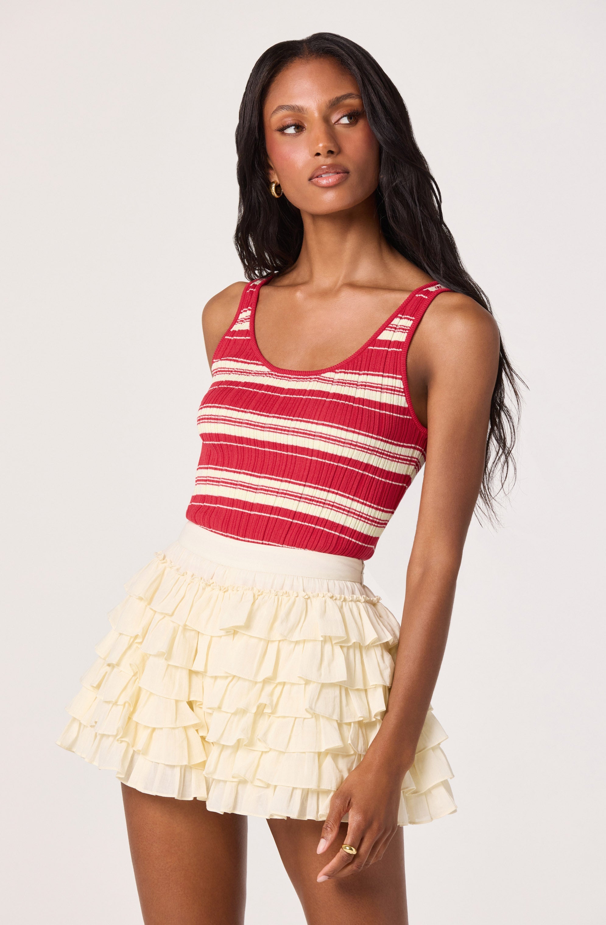 Kaylea Striped Scoop Neck Tank Top