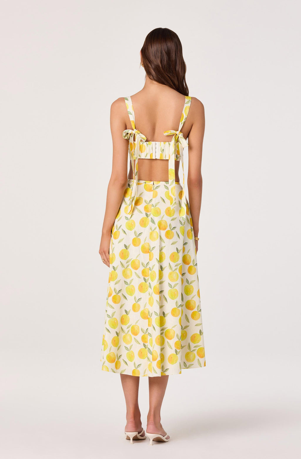 Myria Print Tie-Strap Cropped Bustier Top