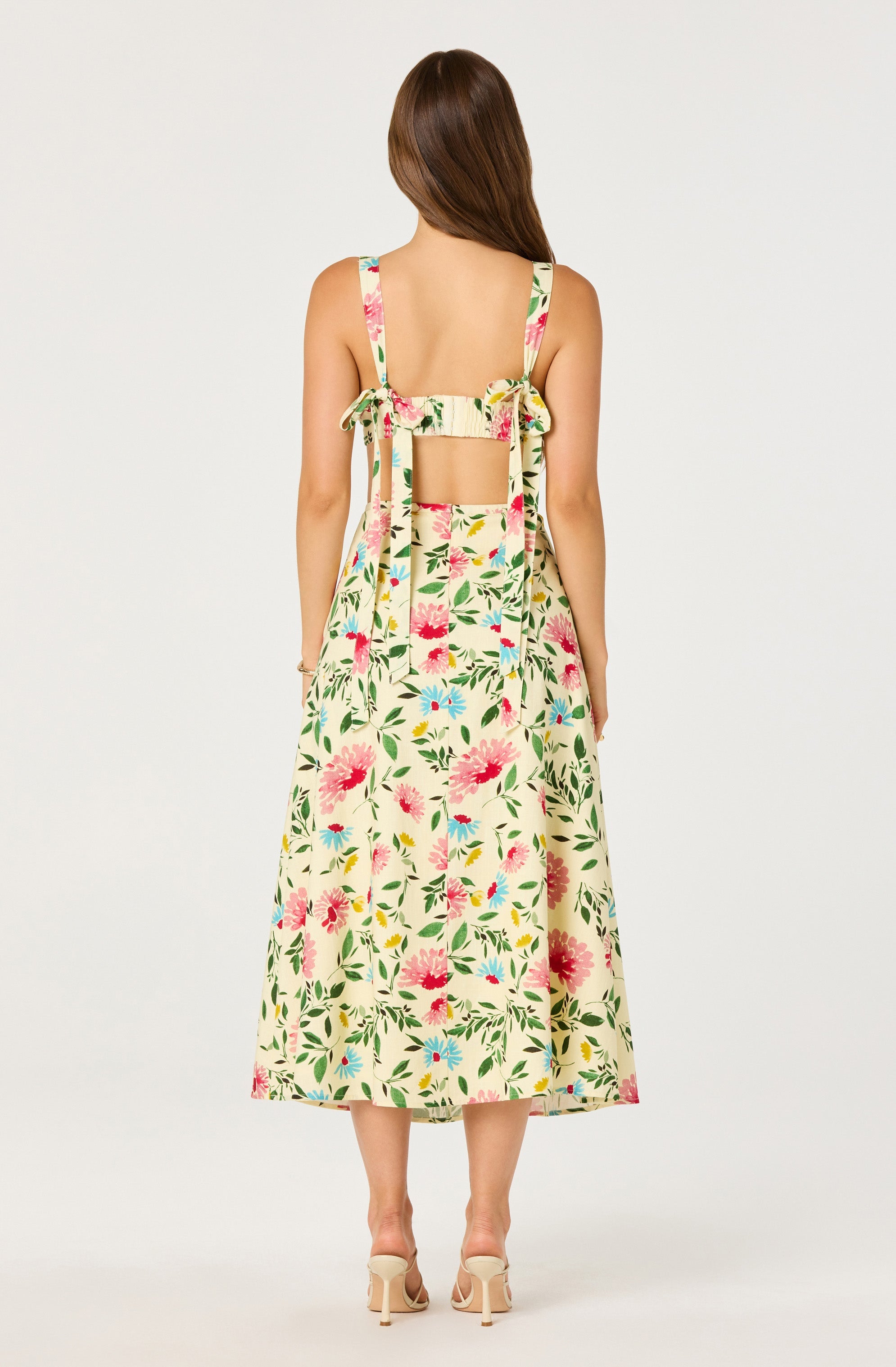 Myria Print Tie-Strap Cropped Bustier Top