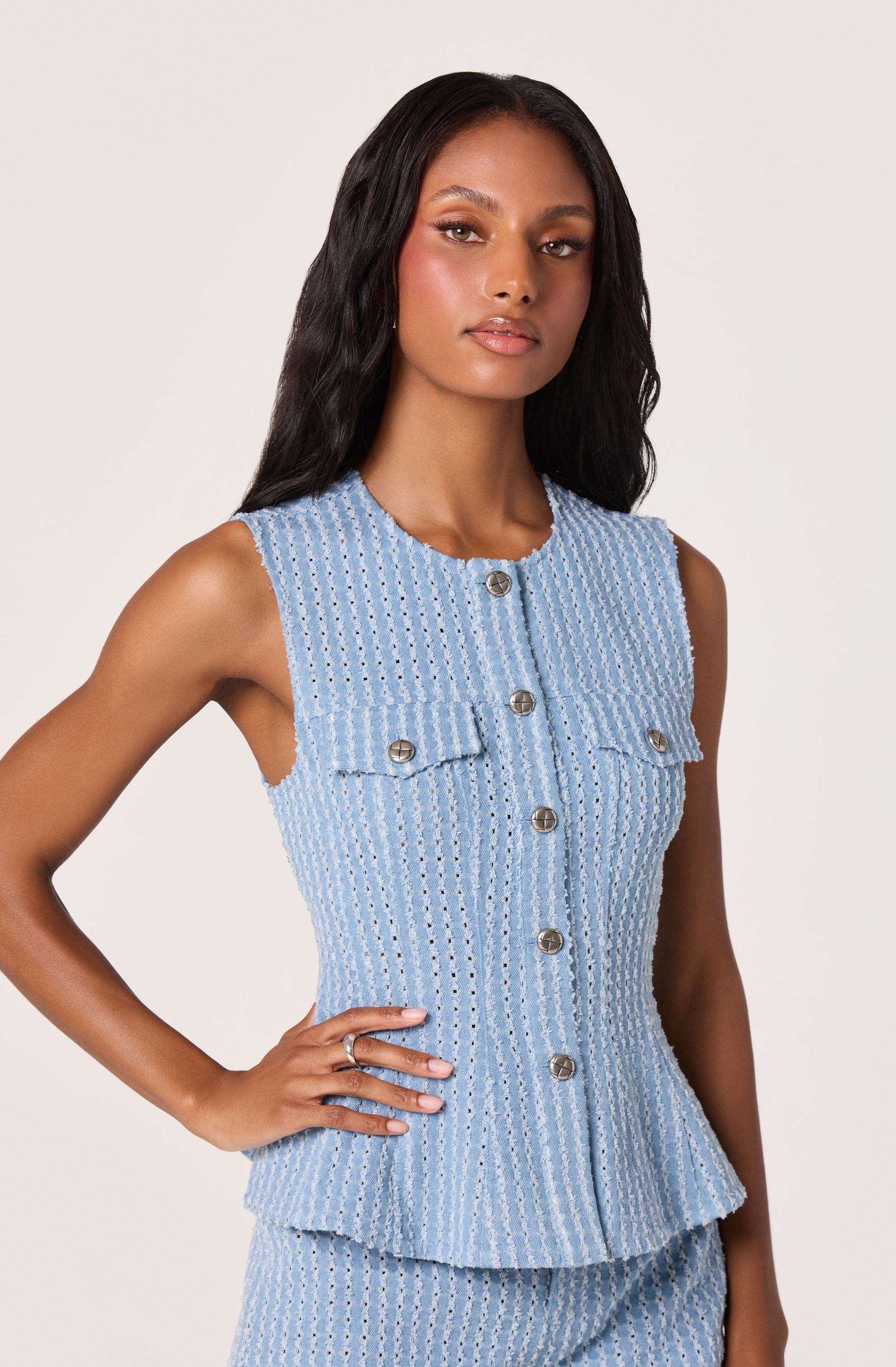Noa Denim Peplum Vest