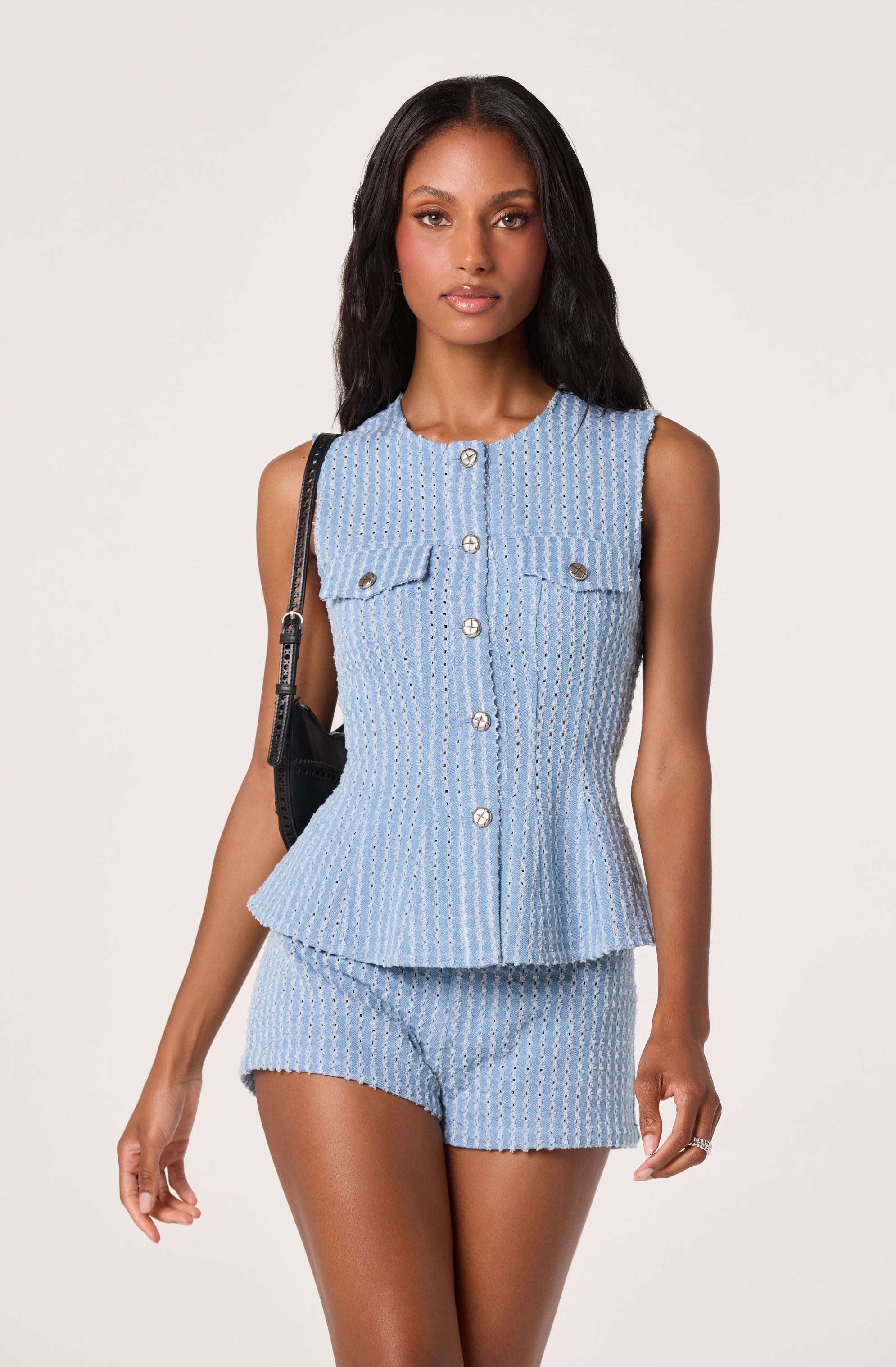 Noa Denim Peplum Vest