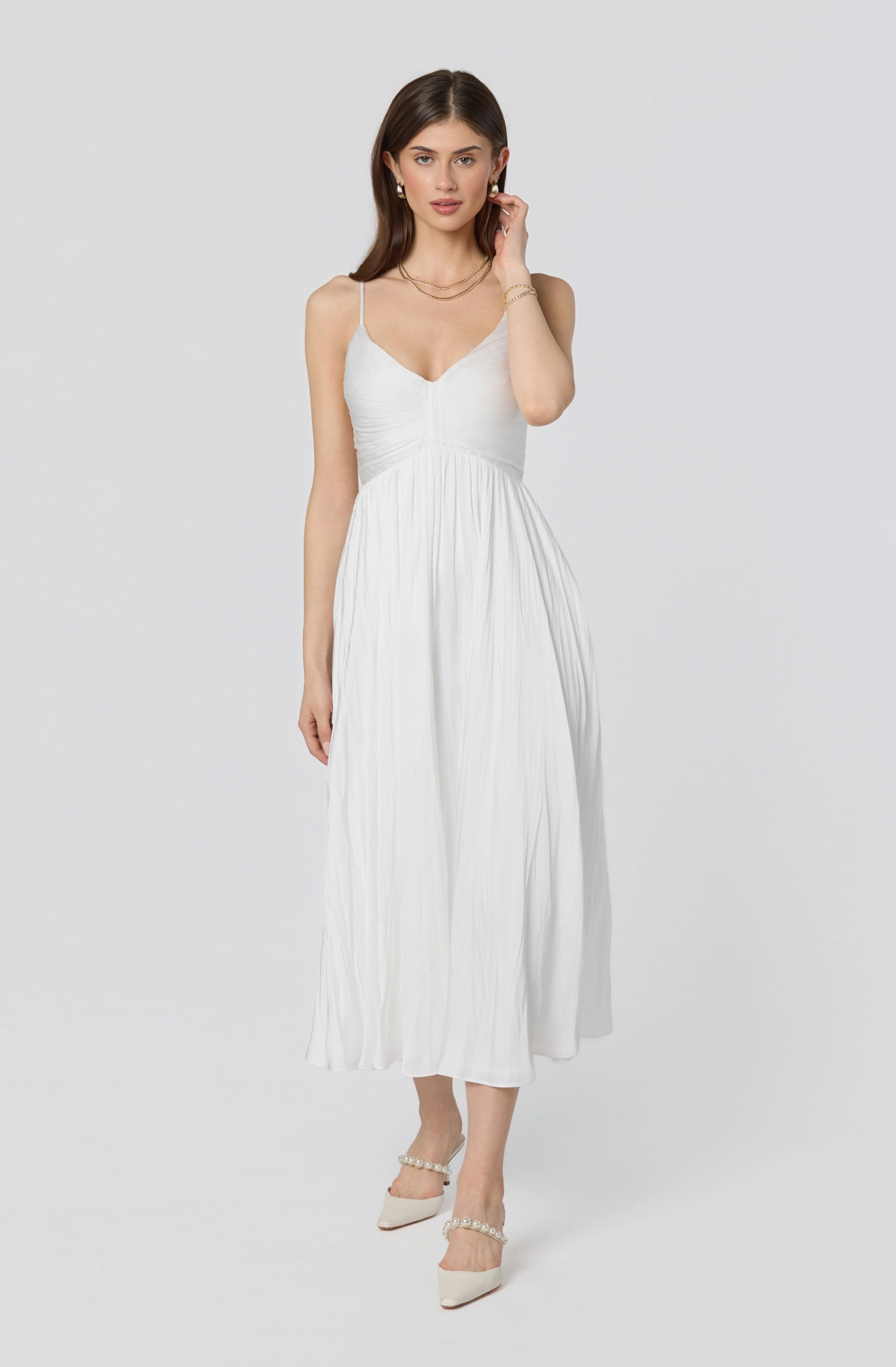 Maeve Pleated Midi Dress