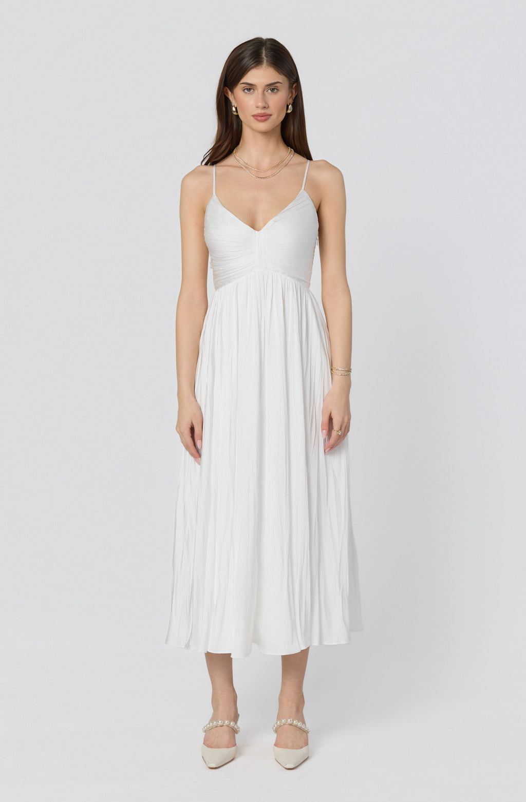 Maeve Pleated Midi Dress