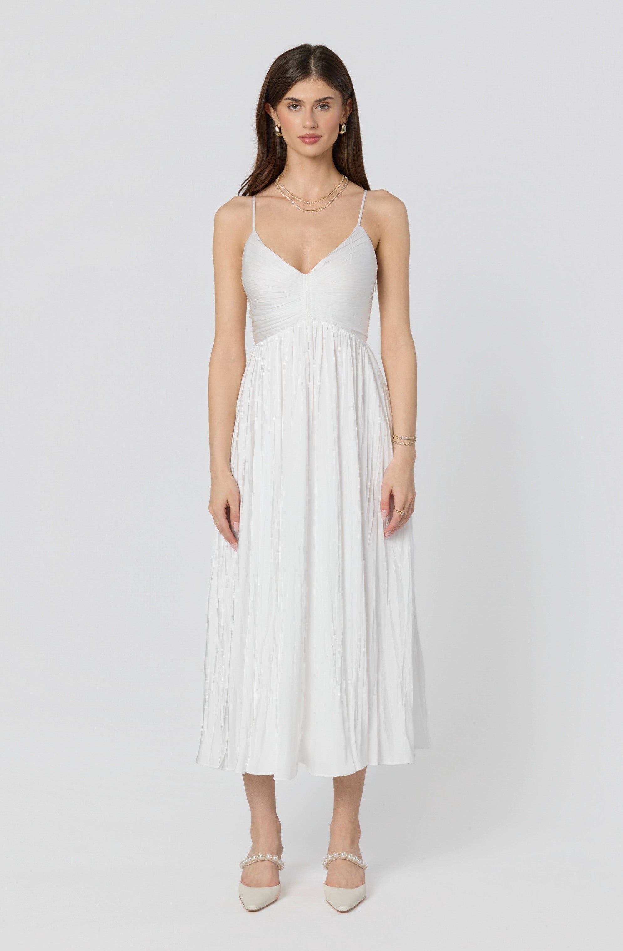 Maeve Pleated Midi Dress