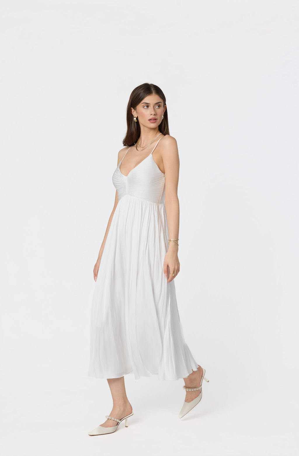 Maeve Pleated Midi Dress