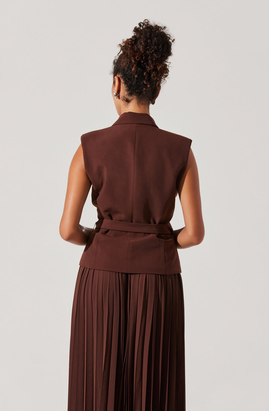 Mixed Media Vest Wrap Dress