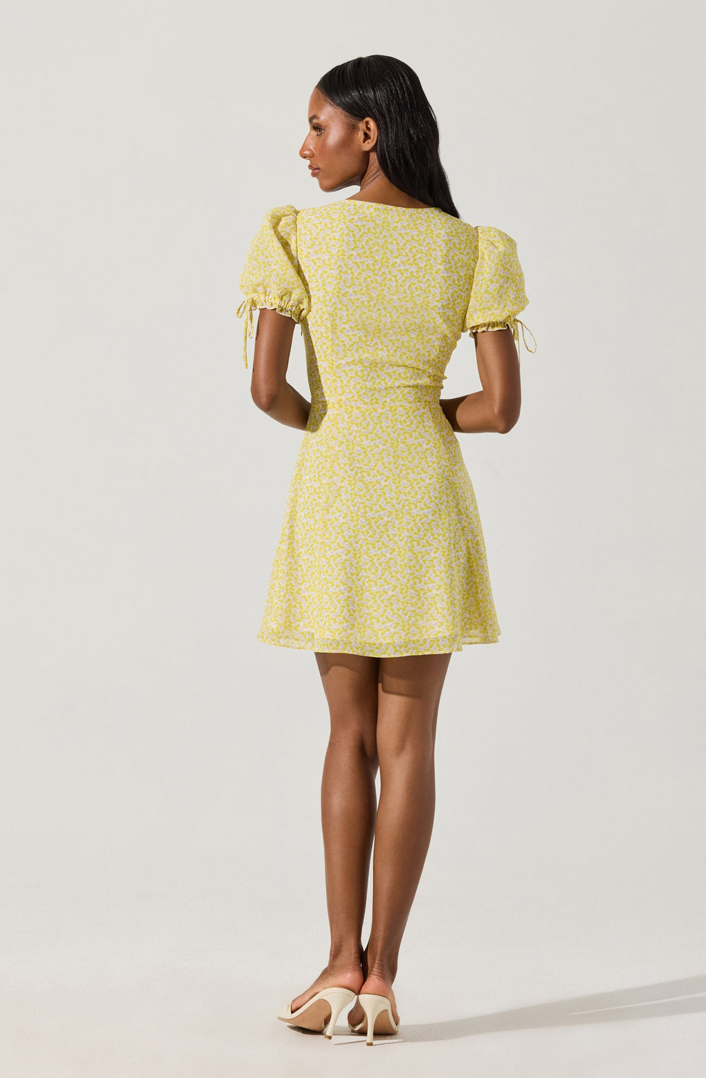 Floral Puff Sleeve Mini Dress