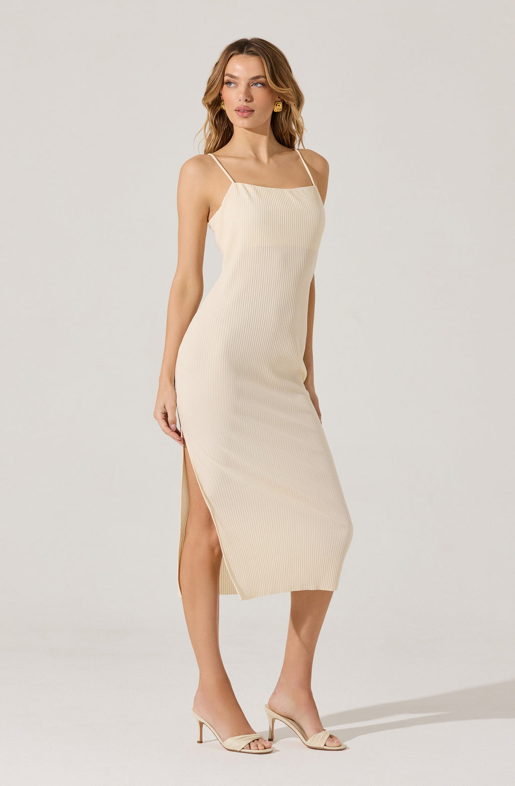 Ribbed Midi Dress & Shrug Set