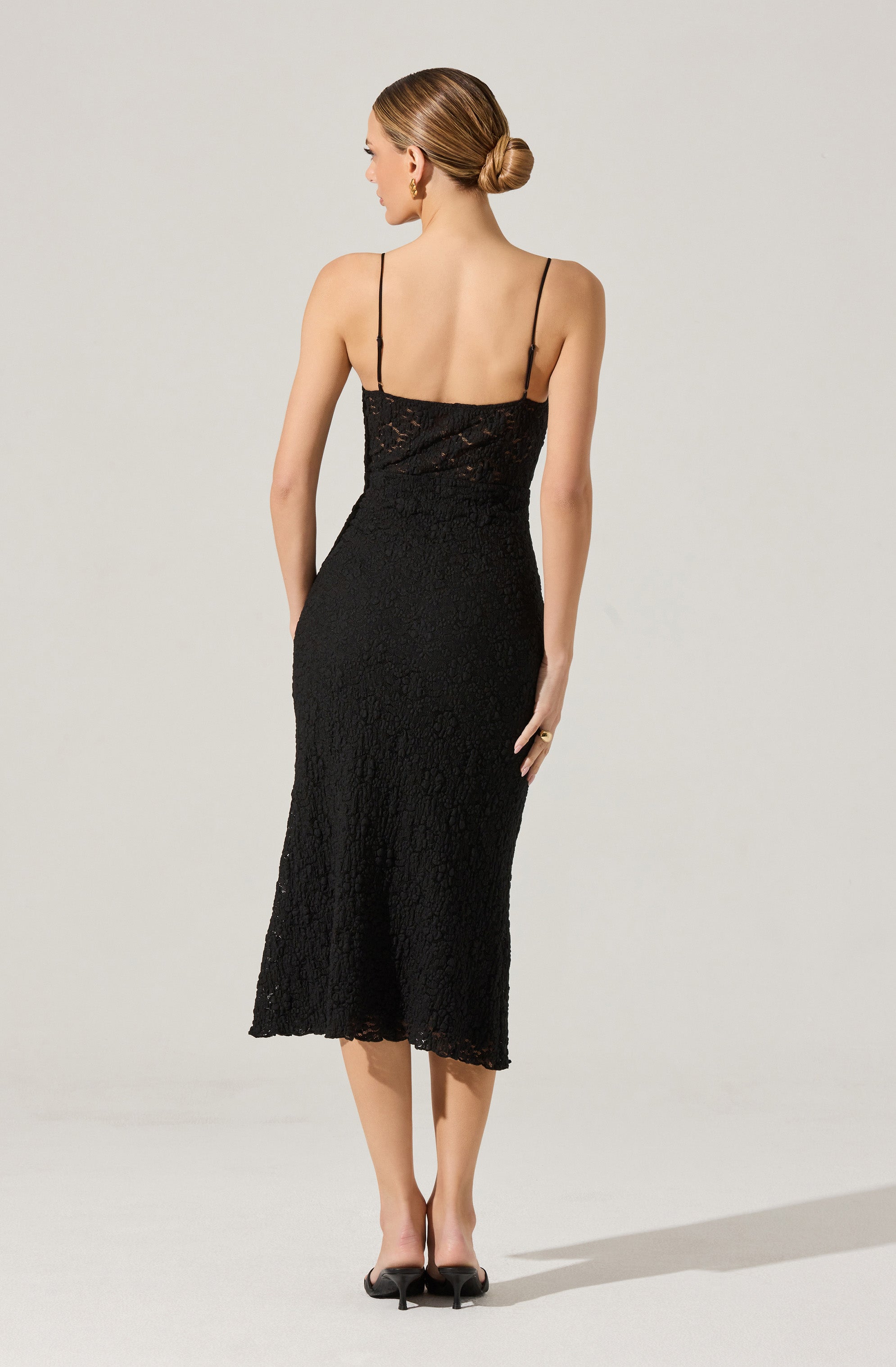Floral Lace Knit Midi Dress