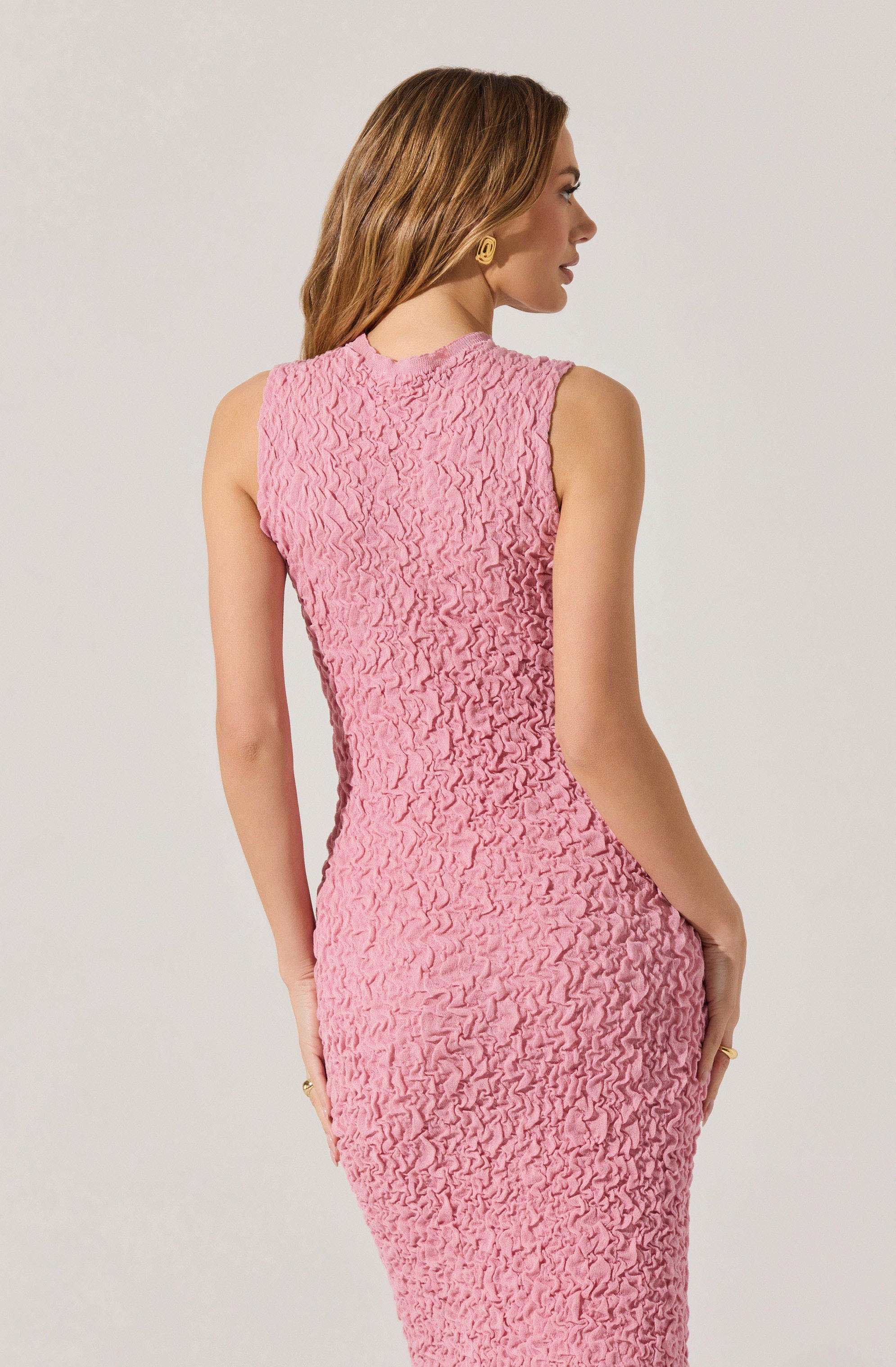 Textured Bodycon Midi Dress