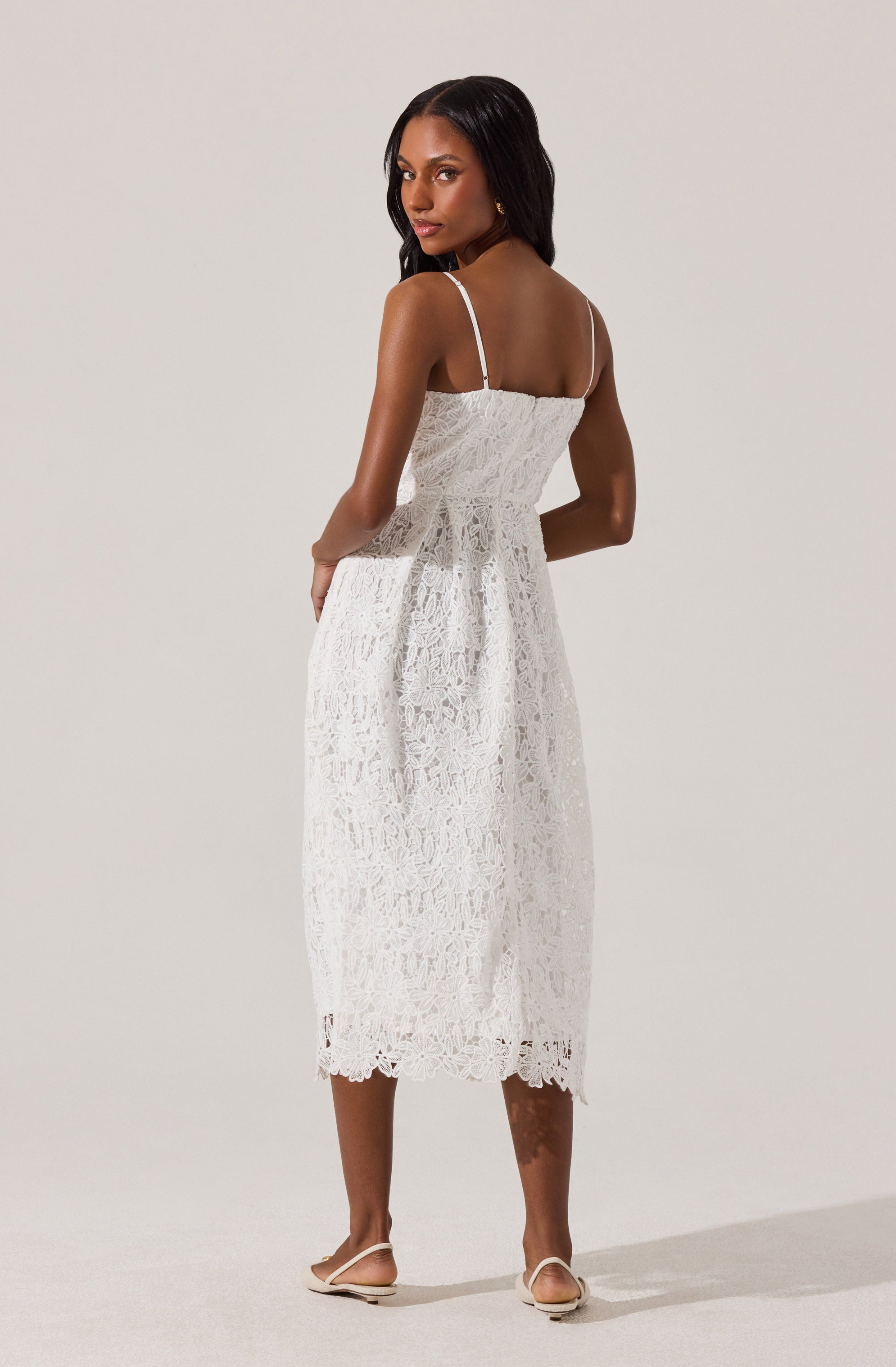 Floral Lace Midi Dress