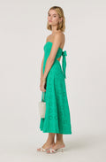 Eyelet Strapless Midi Dress