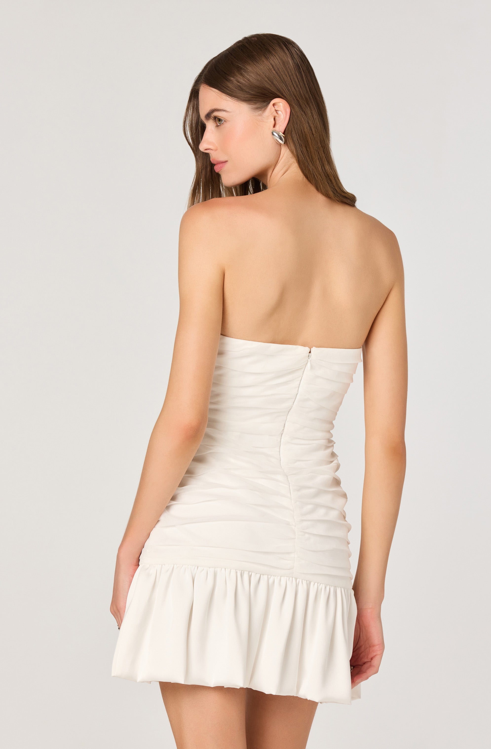 Strapless Ruched Mini Dress