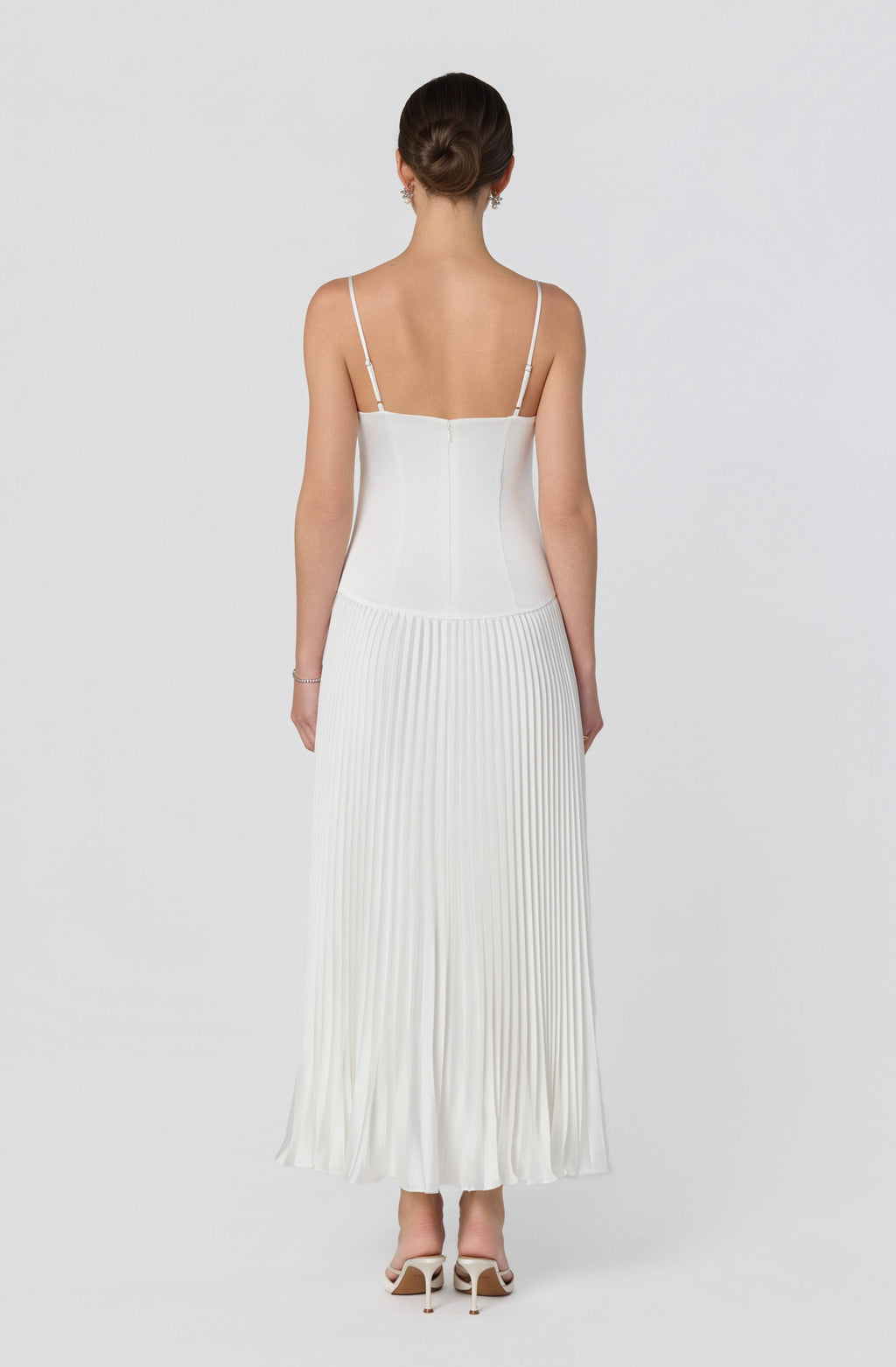 Pleated Drop Waist Maxi Dress