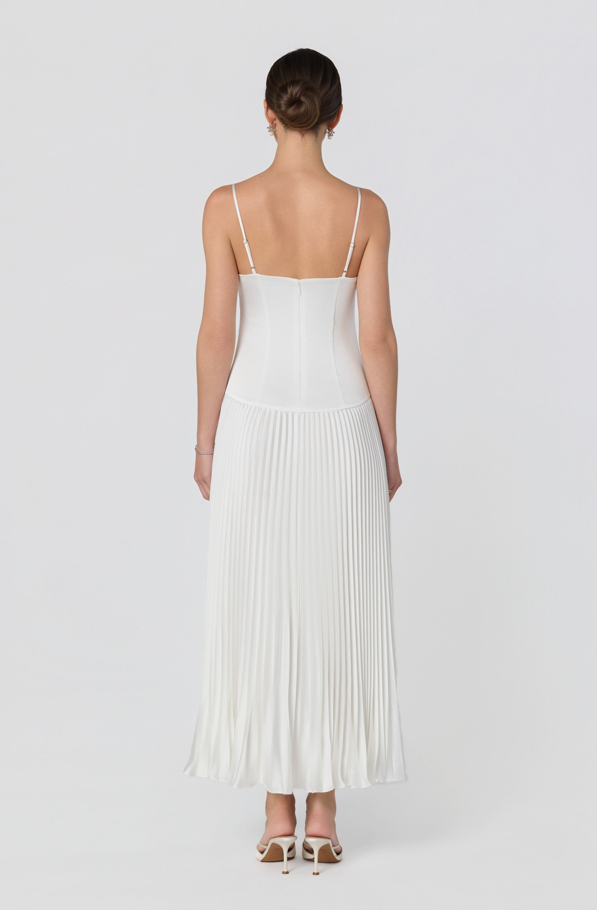 Pleated Drop Waist Maxi Dress