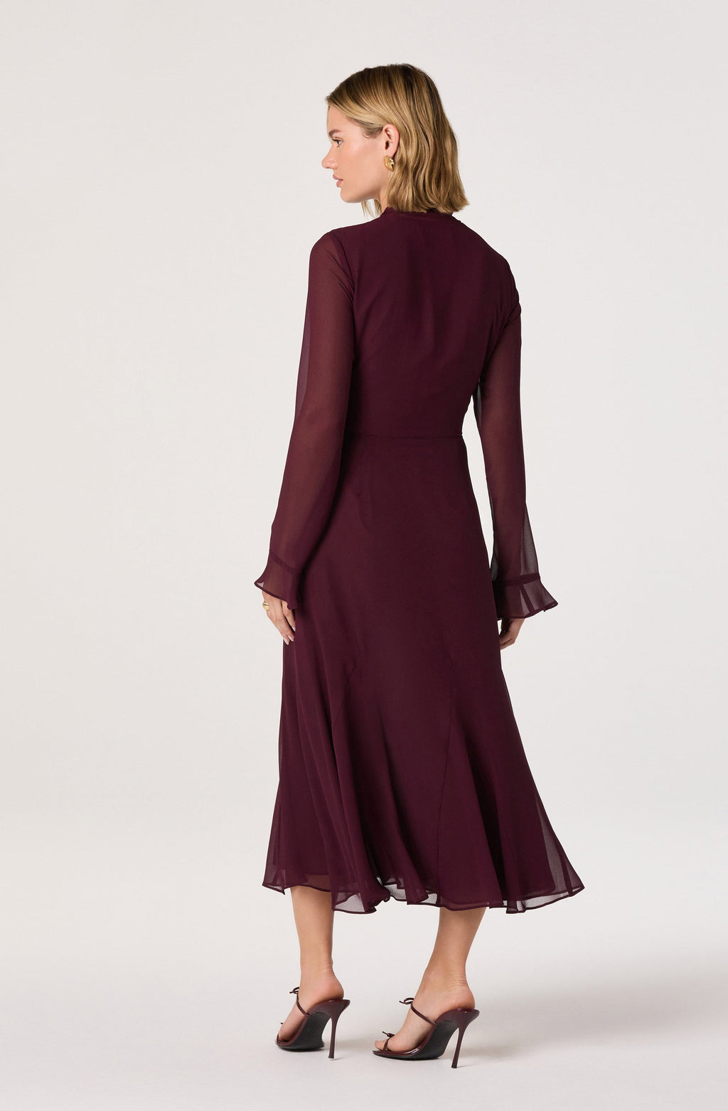 Tie Neck Midi Dress